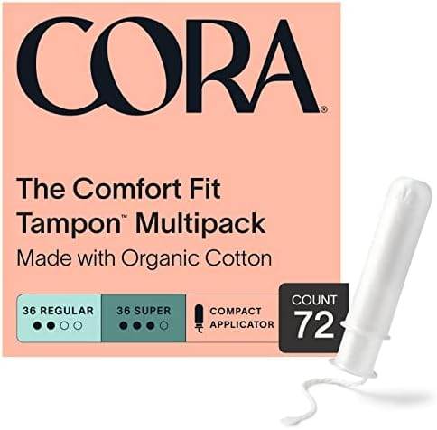 Cora Organic Applicator Tampon Multipack | 18 Regular & 18 Super Absorbency | 100% Organic Cotton, Unscented, Plant-Based Compact Applicator | Leak Protection Easy Insertion Non-Toxic - Premium Tampons from Concordia Style Boutique - Just $23.99! Shop now at Concordia Style Boutique