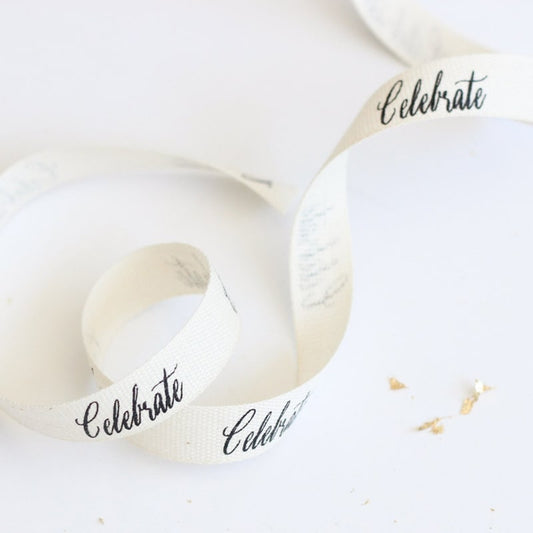 Studio Carta Celebrate Caligraphy Ribbon (3/8" x 20 yards)
