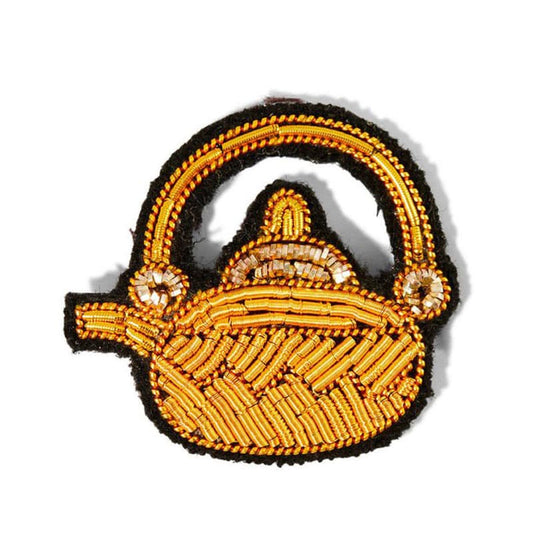 Macon & Lesquoy Hand Embroidered Teapot Pin