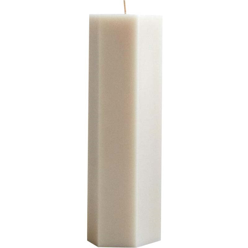 Fancy Hexagon Pillar Candle – Parchment