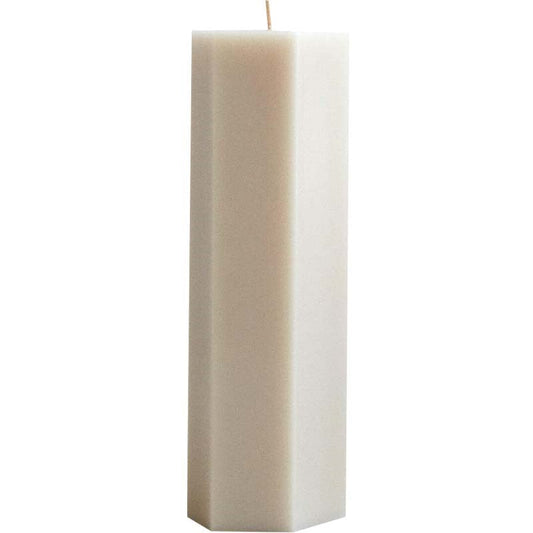 Fancy Hexagon Pillar Candle – Parchment
