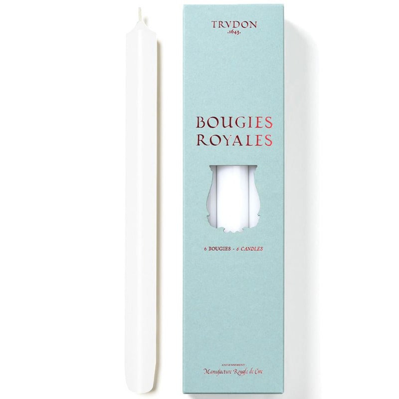 Trudon Royales 11" Taper Candles Set - White (6 pcs)