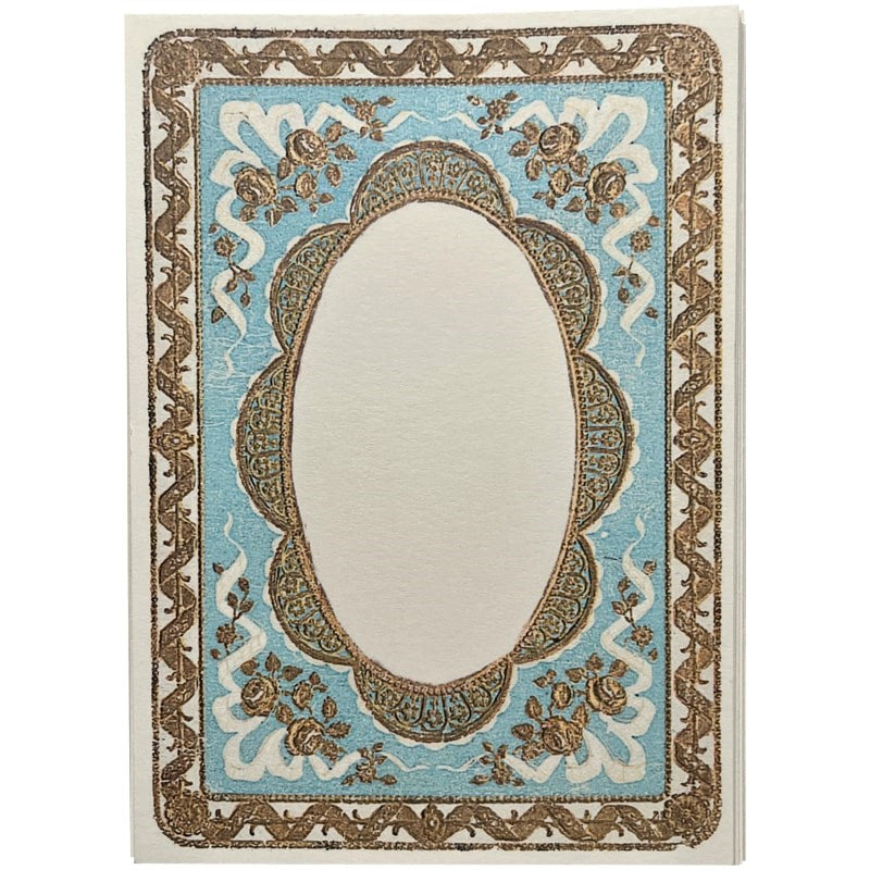 Gold and Blue Ornate Frame Notecards