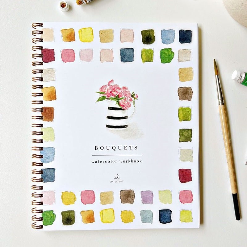 Bouquets Watercolor Workbook