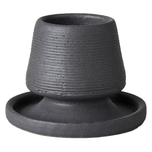 Stoneware Match Strike with Tray - Black