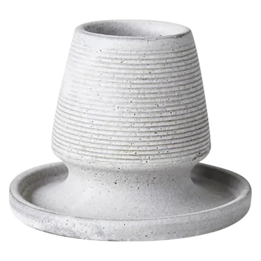 Stoneware Match Strike with Tray - Grey