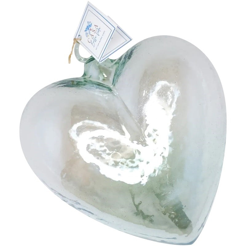 Clear Blown Glass Heart - Medium