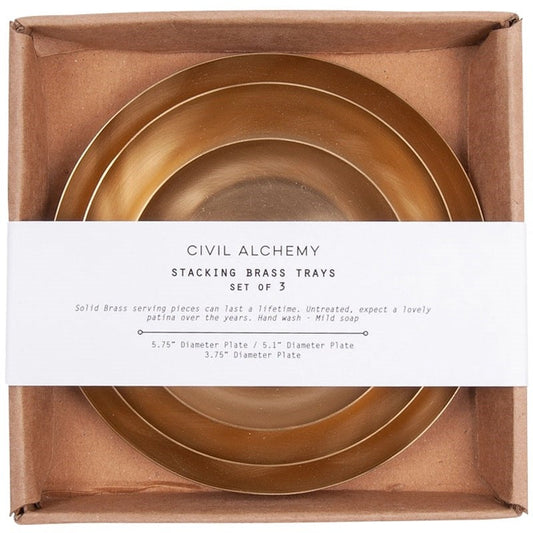 Stacking Brass Trays Set