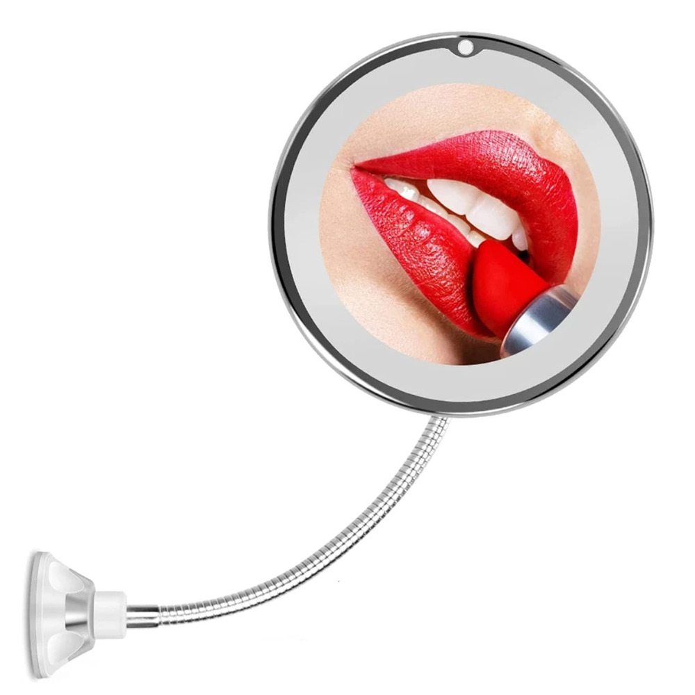 LED Vanity Bathroom 10x Magnifying Makeup Travel Mirror With Light