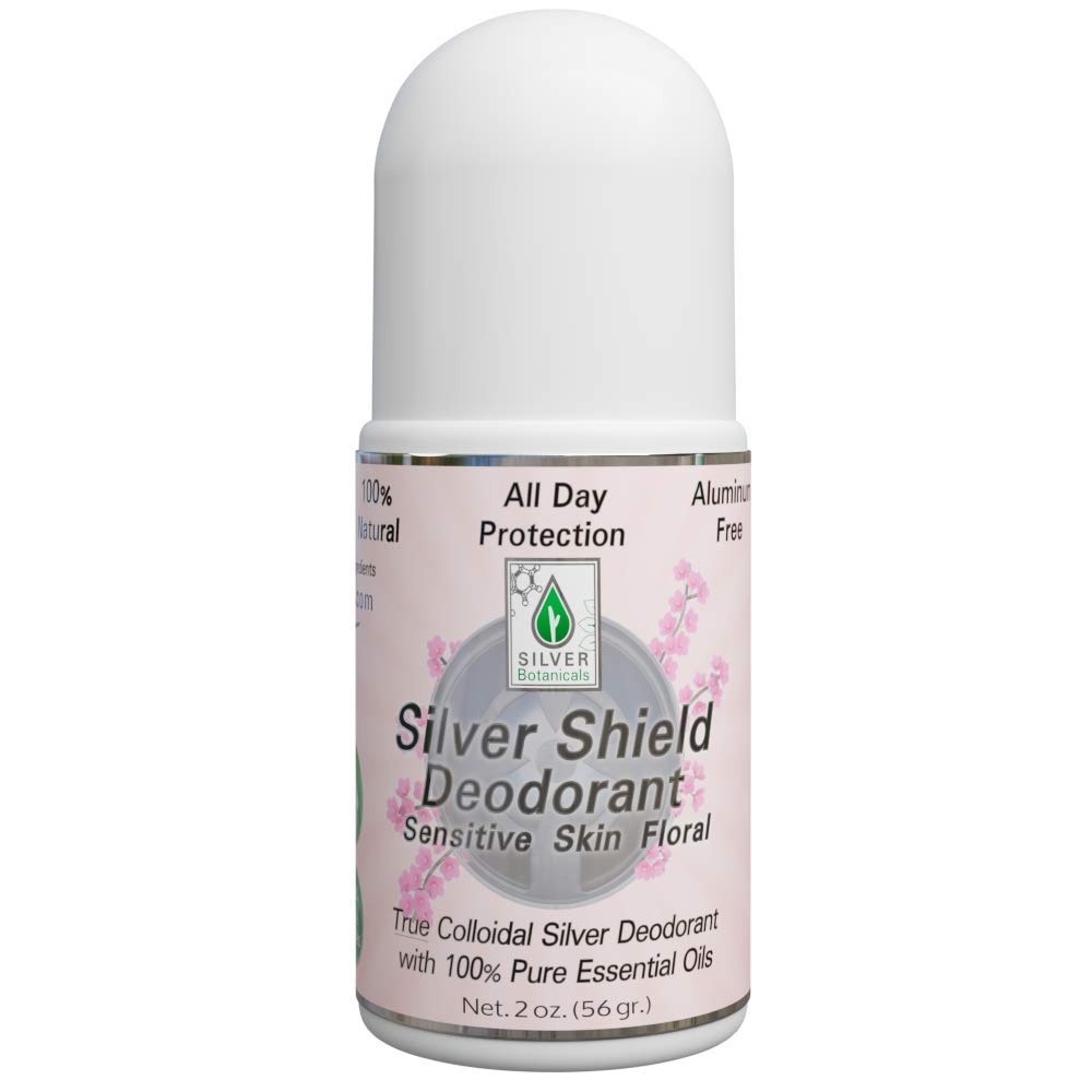 Silver Shield Deodorant - Sensitive Skin Formula - Floral Scent | All Natural Colloidal Silver Deodorant (Roll-on, 2 oz.)