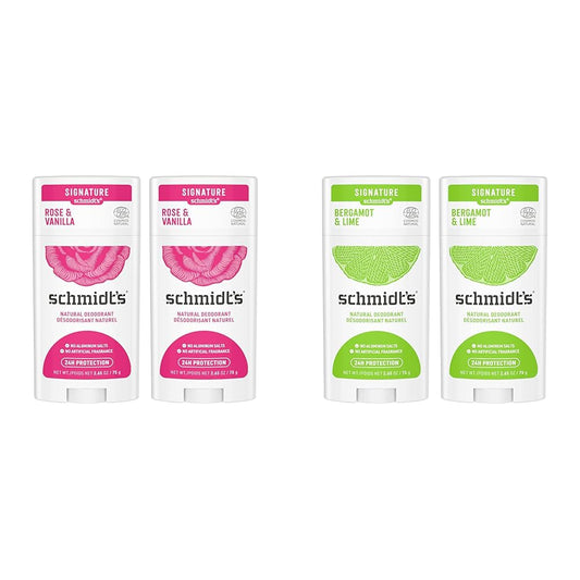 Schmidt's Aluminum Free Natural Deodorant for Women and Men & Aluminum Free Natural Deodorant For Women And Men, Bergamot & Lime With 24 Hour Odor Protection, Certified Cruelty Free