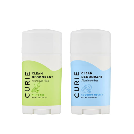 Curie Aluminum Free Deodorant - Coconut Nectar + White Tea Stick 2pk - Natural Deodorant, Paraben Free, Cruelty Free, Non-Toxic