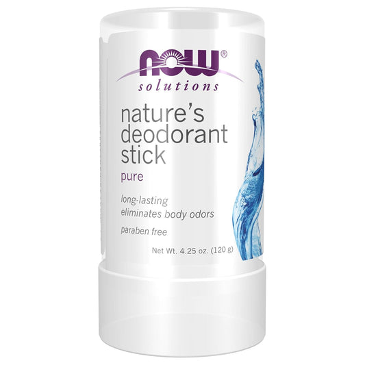 NOW Solutions, Nature's Deodorant Stick, Deodorant Stone, 100% Pure and Natural, Long-Lasting Body Odor Elimination, 3.5 oz.
