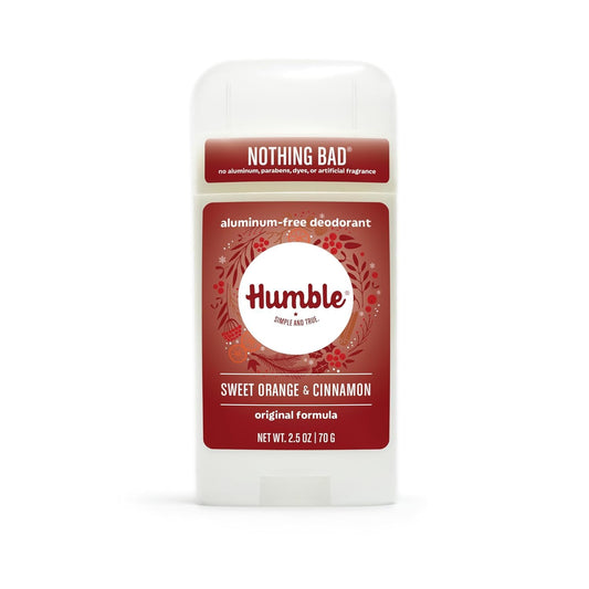 Humble Brands All Natural Aluminum Free Deodorant Stick for Women and Men, Lasts All Day, Safe, and Certified Cruelty Free, Sweet Orange and Cinnamon, Pack of 1