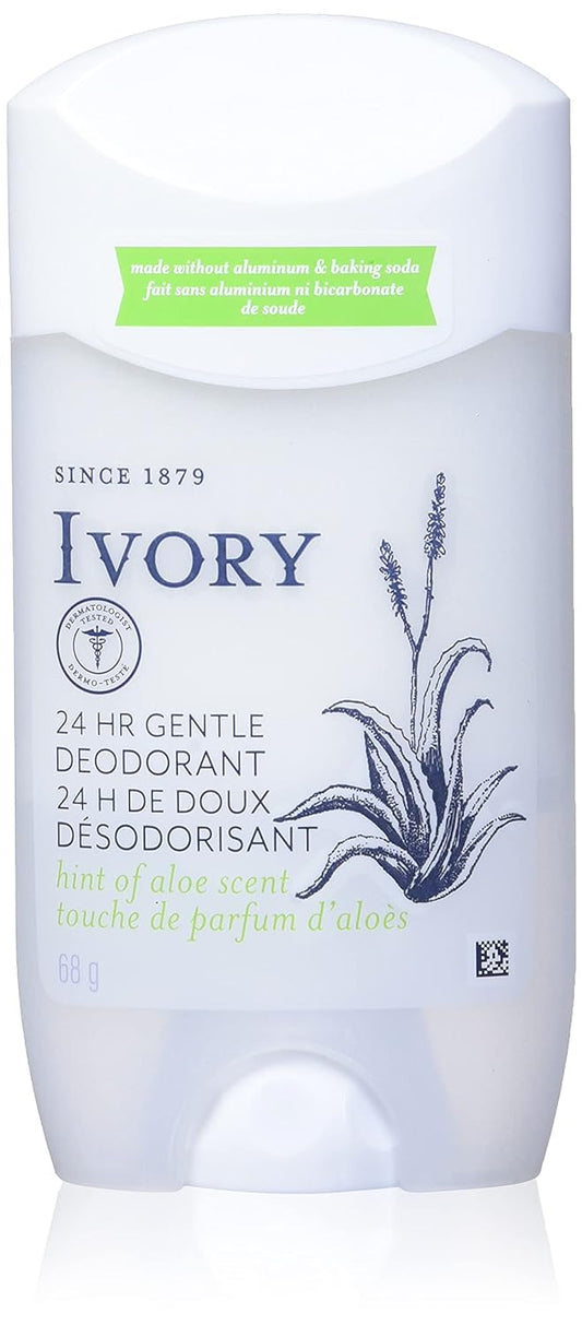 Ivory Gentle Aluminum Free Deodorant Hint Of Aloe, 2.4 oz, 1.8 Lb (Packaging may vary)