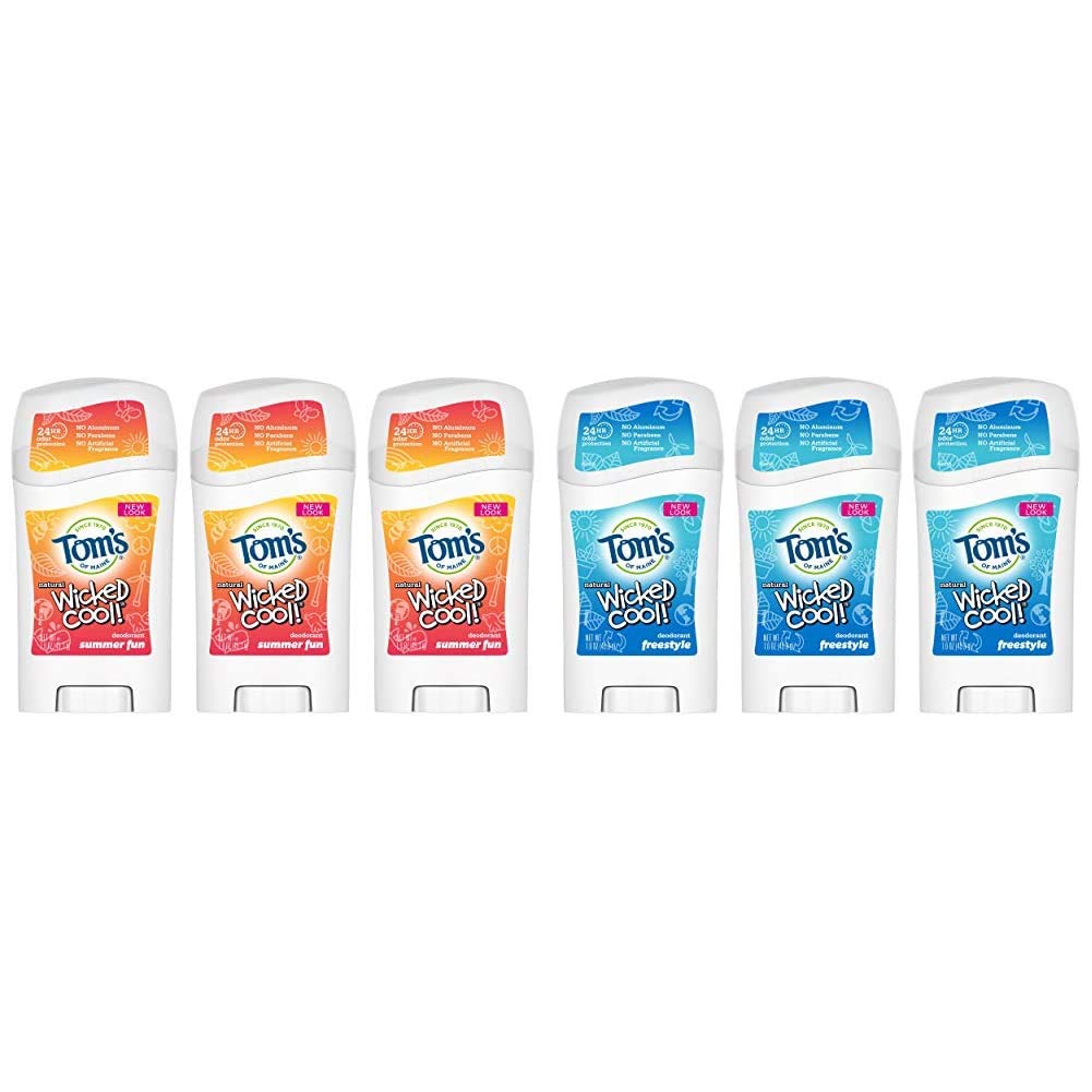 Tom's of Maine Aluminum- Free Wicked Cool Deodorant, Natural Deodorant with Tom's of Maine Aluminum-Free Natural Wicked Cool Teen Boys Deodorant, Natural Deodorant, Deodorants,