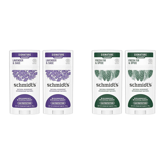 Schmidt's Aluminum Free Natural Deodorant for Women and Men & Aluminum Free Natural Deodorant Fresh Fir & Spice 2-pk for Women and Men