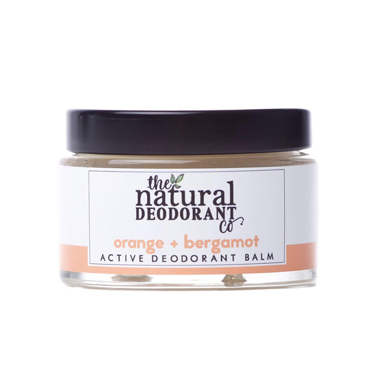The Natural Deodorant Co, Active Deodorant Balm Orange & Bergamot 55g, Aluminium Free, Plastic Free, Extra Strength