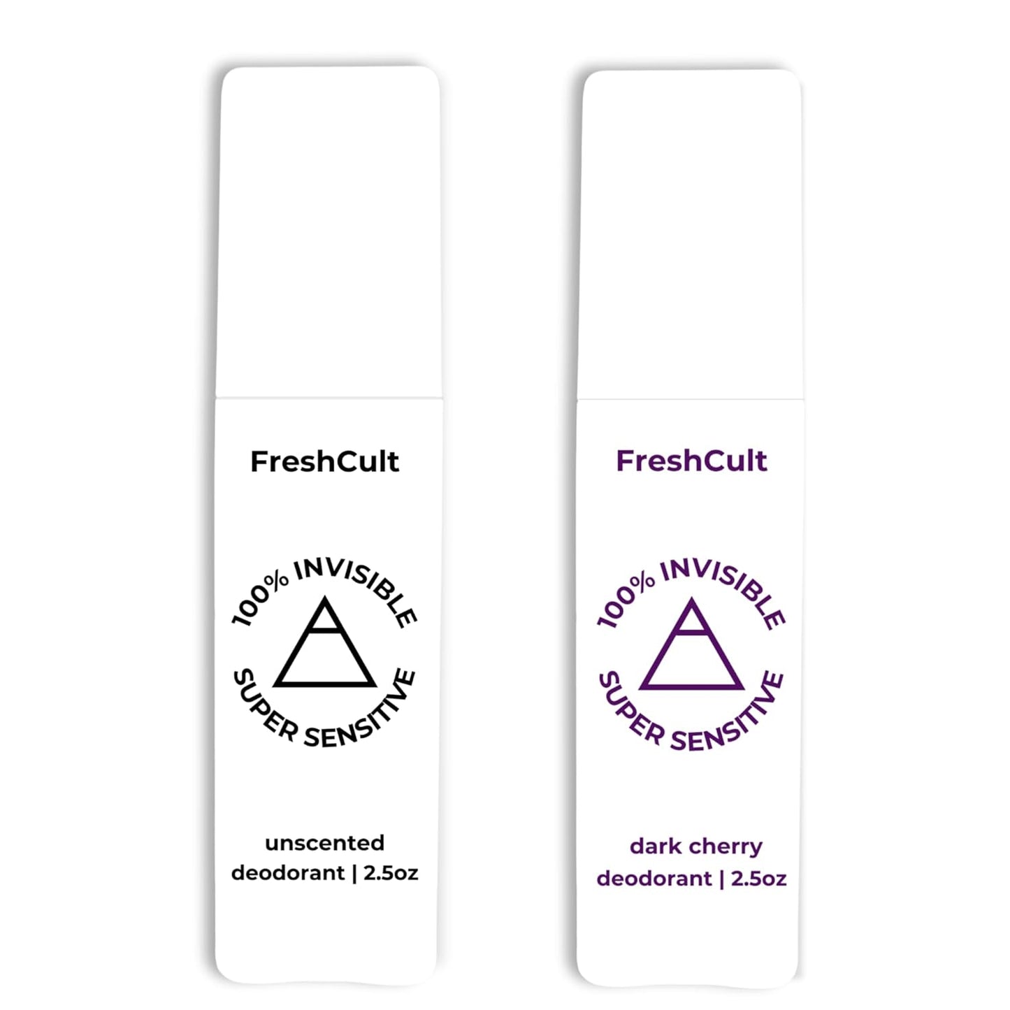 Unscented and Dark Cherry Set - Aluminum Free Zero Stain Deodorant Spray, Gentle to Sensitive Skin, Baking Soda Free, Ethyl Alcohol Free, for Women and Men