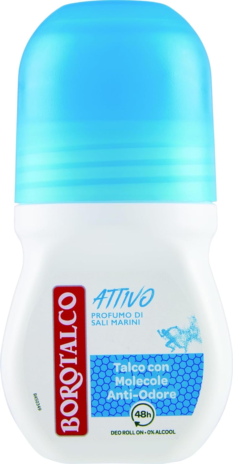 Borotalco, Deodorante Roll On Active Blu, Formato 50ml, 1.6 Fl Oz made in Italy [italian import]