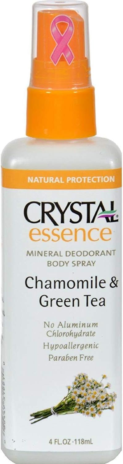 Crystal Essence Mineral Deodorant Spray, Chamomile & Green Tea 4 oz (Pack of 6)