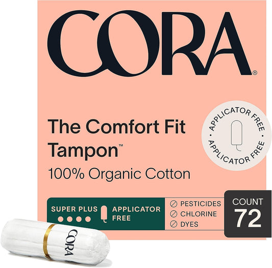 Cora 100% Organic Cotton Non-Applicator Tampons | Ultra-Absorbent, Unscented, Natural, Non-Toxic, Applicator Free | Eco-Conscious (36 S/S+ Tampons) - Premium Tampons from Concordia Style Boutique - Just $21.17! Shop now at Concordia Style Boutique