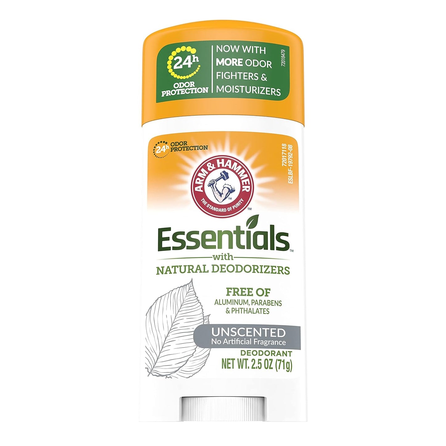 ARM & HAMMER Essentials Natural Deodorant Unscented 2.50 oz (Pack of 9)