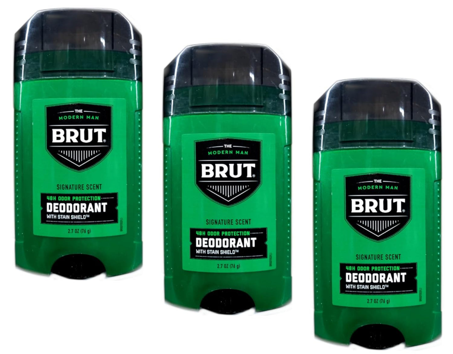 Brut By Faberge For Men. Pack 3 Deodorant Stick With Trimax 2.25 Oz.