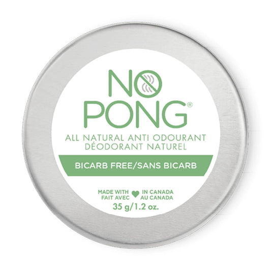 No Pong - Bicarb Free Formulation (Baking Soda Free), All-Natural Deodorant, 35g Creme Anti-Odourant, Paraben-Free, Aluminum-Free, Plastic-Free, For Men and Women