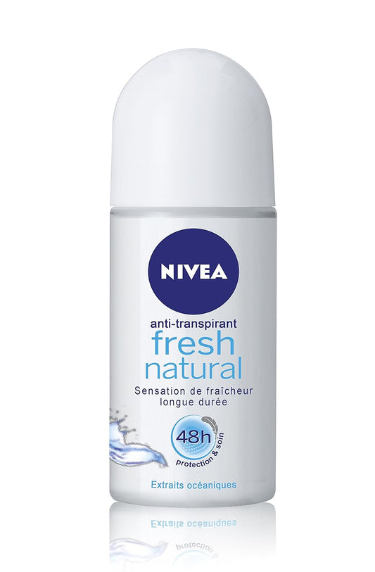 Nivea Fresh Natural Deodorant Roll-On, 1.7 Fluid Ounce (Pack of 2)