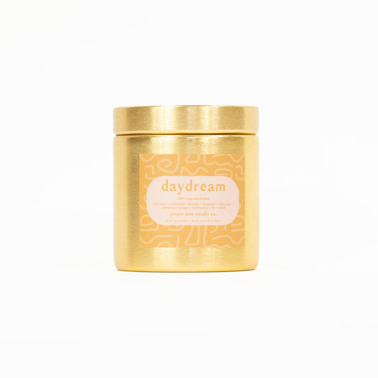 Soy Candle-Daydream • gold metal tin • 9 oz
