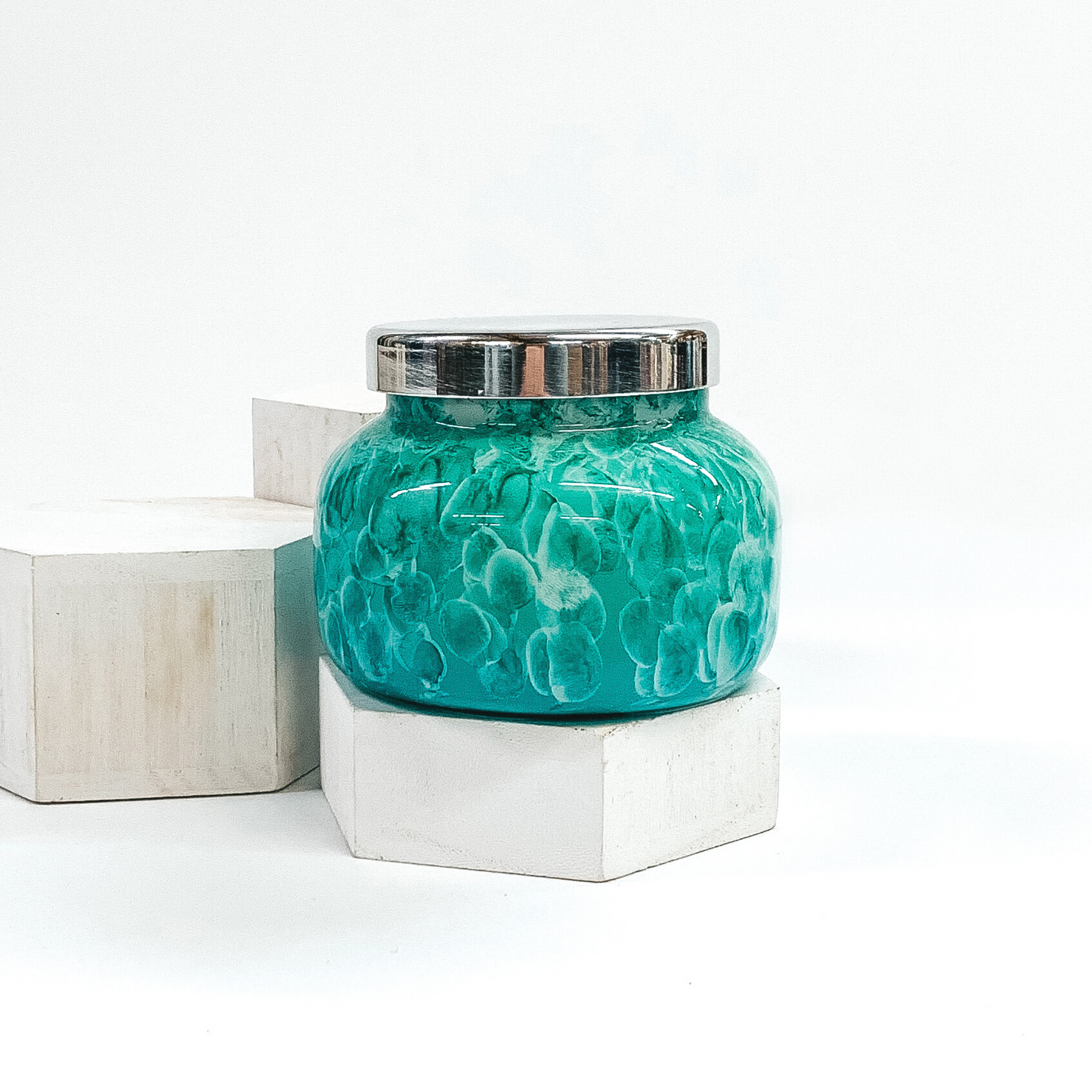 Capri Blue | 8 oz. Petite Watercolor Jar Candle in Mint | Volcano