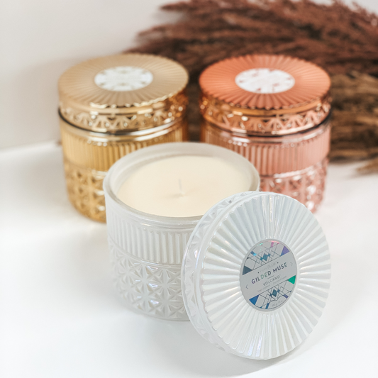 Capri Blue | 11 oz. White Opal Faceted Candle | Volcano