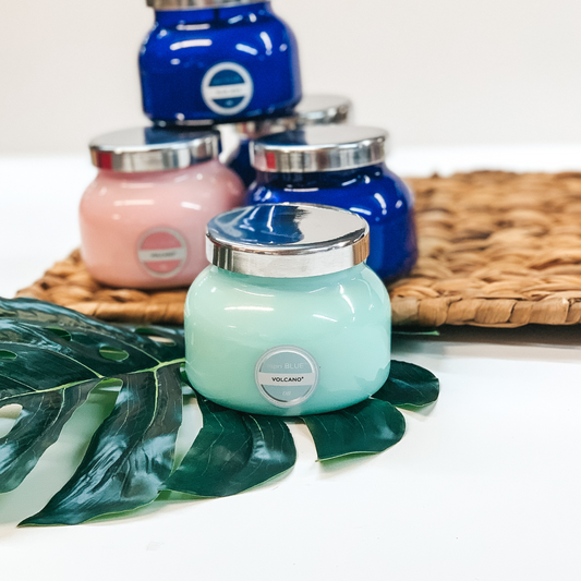 Capri Blue | 8 oz. Petite Jar Candle in Aqua Blue | Volcano