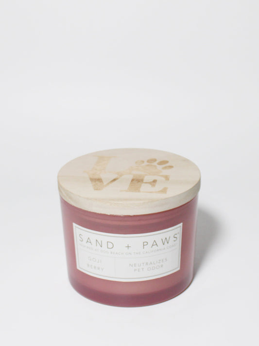 Sand + Paws Goji Berry 12 oz scented candle