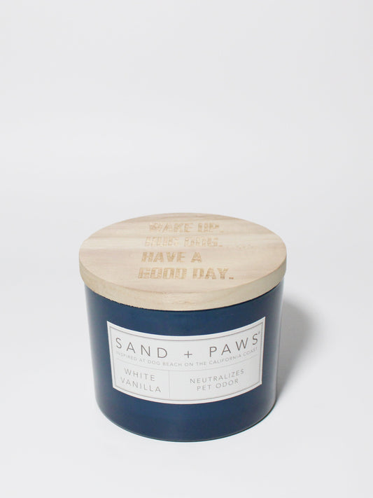 Sand + Paws White Vanilla 12 oz scented candle