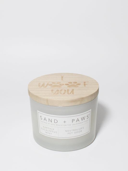 Sand + Paws Earthly Eucalyptus Mint 12 oz scented candle