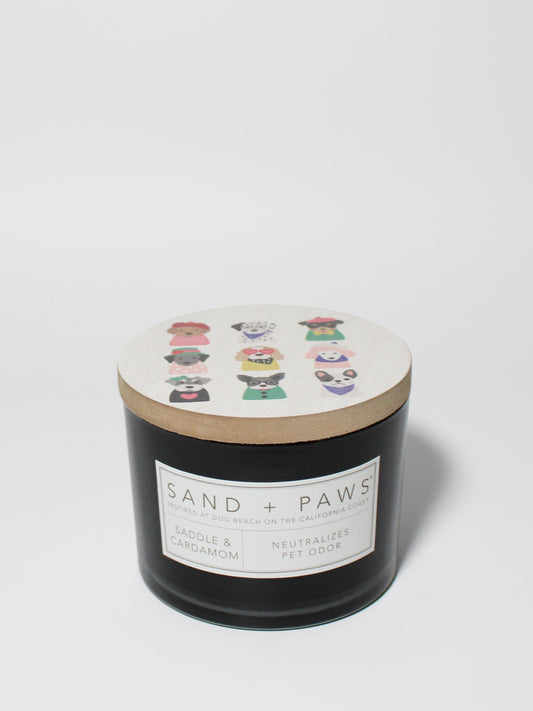 Sand + Paws Saddle & Cardamom 12 oz scented candle