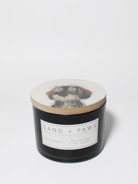 Sand + Paws Teakwood 12 oz scented candle