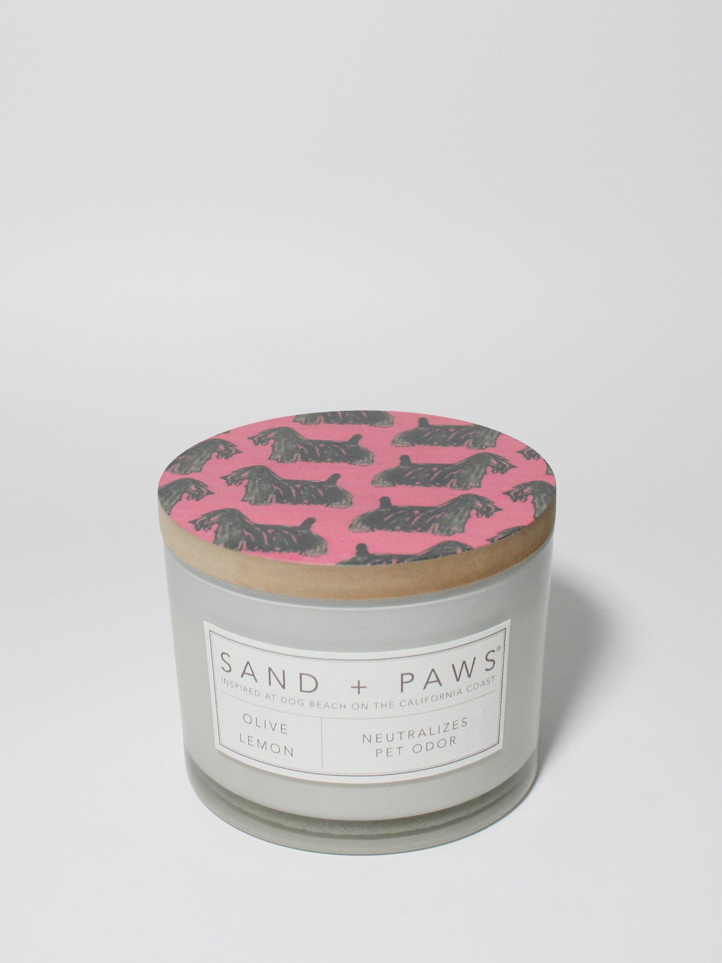 Sand + Paws Olive Lemon 12 oz scented candle