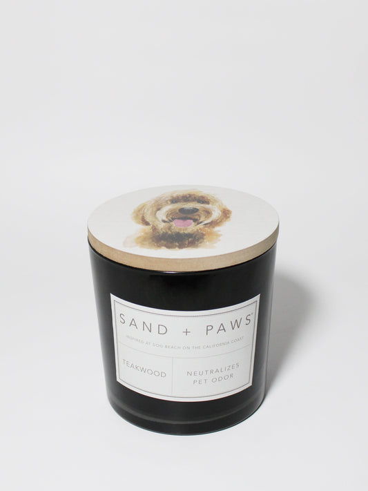 Sand + Paws Teakwood 21 oz scented candle