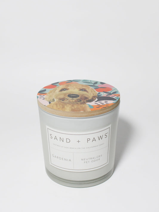 Sand + Paws Gardenia 21 oz scented candle