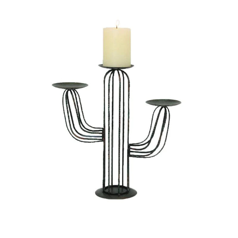 CACTUS 3-PILLAR CANDLE HOLDER