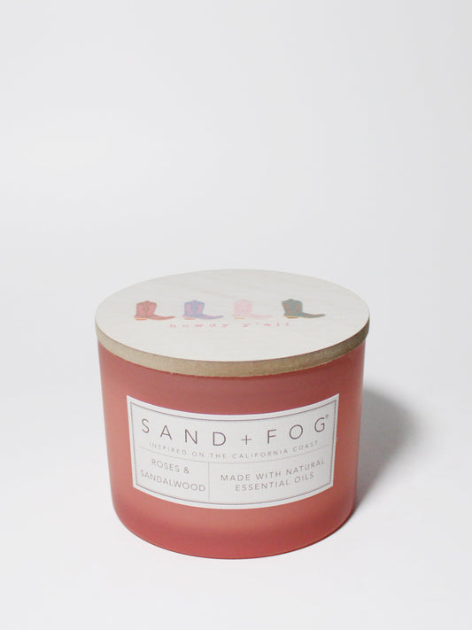 Roses & Sandalwood 12 oz scented candle
