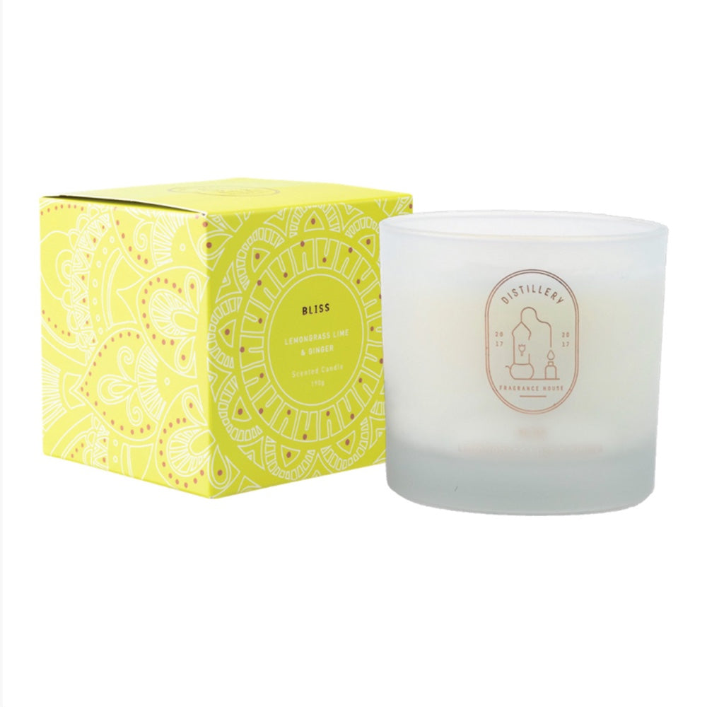 DISTILLERY FRAGRANCE HOUSE Soy Candle 190g Bliss (Lemongrass Lime & Ginger)