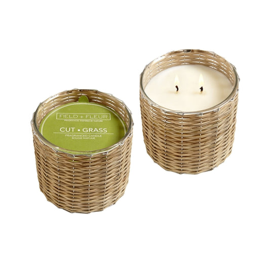 Cut Grass Handwoven Wicker Candle