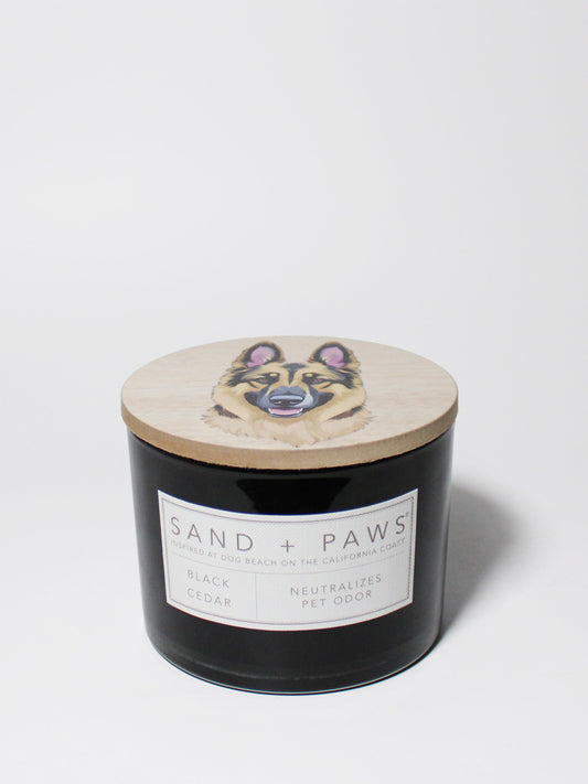 Sand + Paws Black Cedar 12 oz scented candle