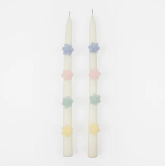 Pastel Flower Taper Candles