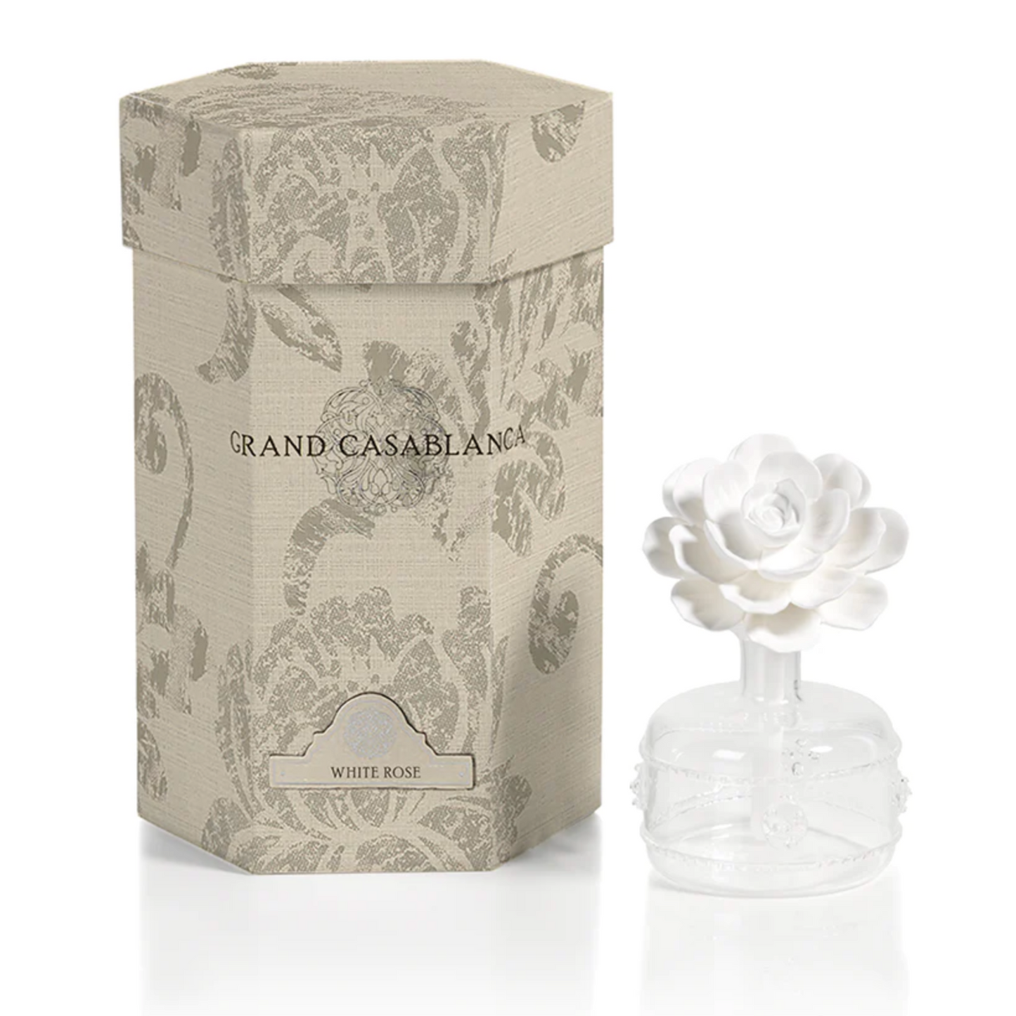 Mini White Rose Porcelain Diffuser