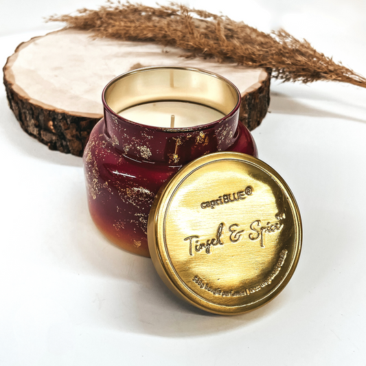 Capri Blue | 19 oz. Glimmer Signature Jar Candle | Tinsel & Spice